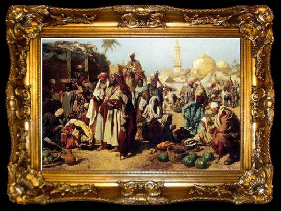 framed  unknow artist Arab or Arabic people and life. Orientalism oil paintings  382, ta009-2
